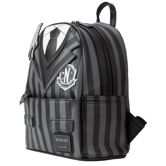 Wednesday Addams Exclusive Loungefly Limited Ed Nevermore Cosplay Mini Backpack - Picture 3 of 6